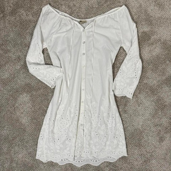 Vintage Other - 100% Cotton Italian Ayfëe Lace Cover Up Dress